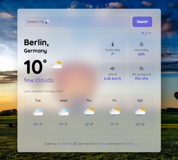 Weather app preview